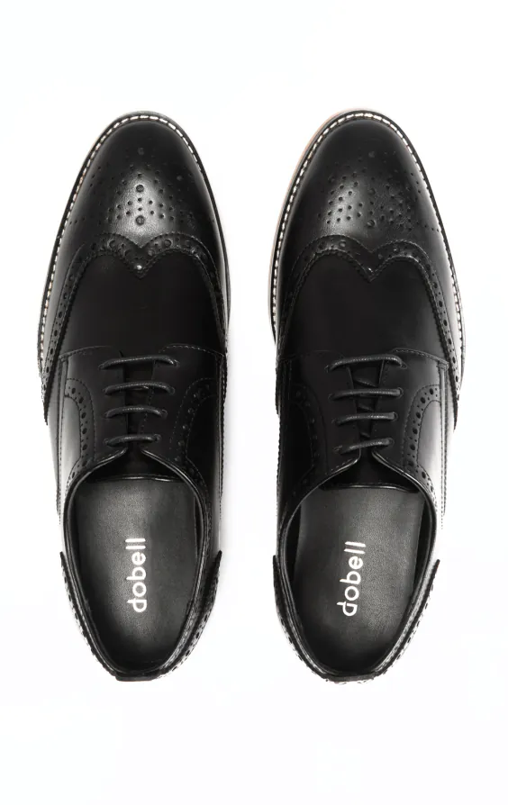 Dobell Black Derby Brogue Shoes - photo 2