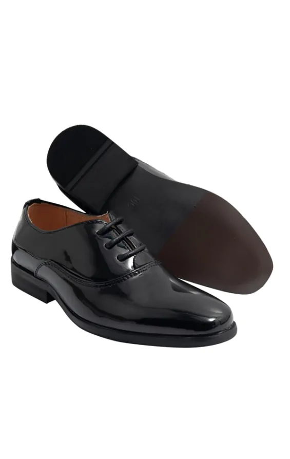 Dobell Classic Boys Black Dress Shoes Dobell