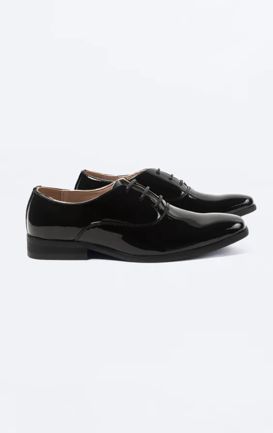 Boys Black Patent Classic Dress Shoes