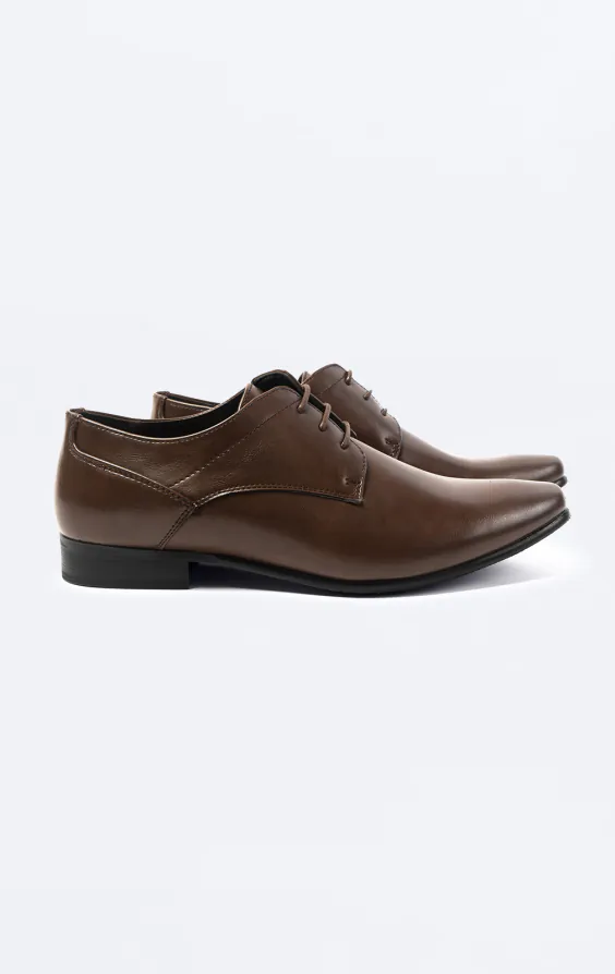 Dobell Dark Brown Plain Derby Shoes Dobell Dark Brown Plain Derby Shoes