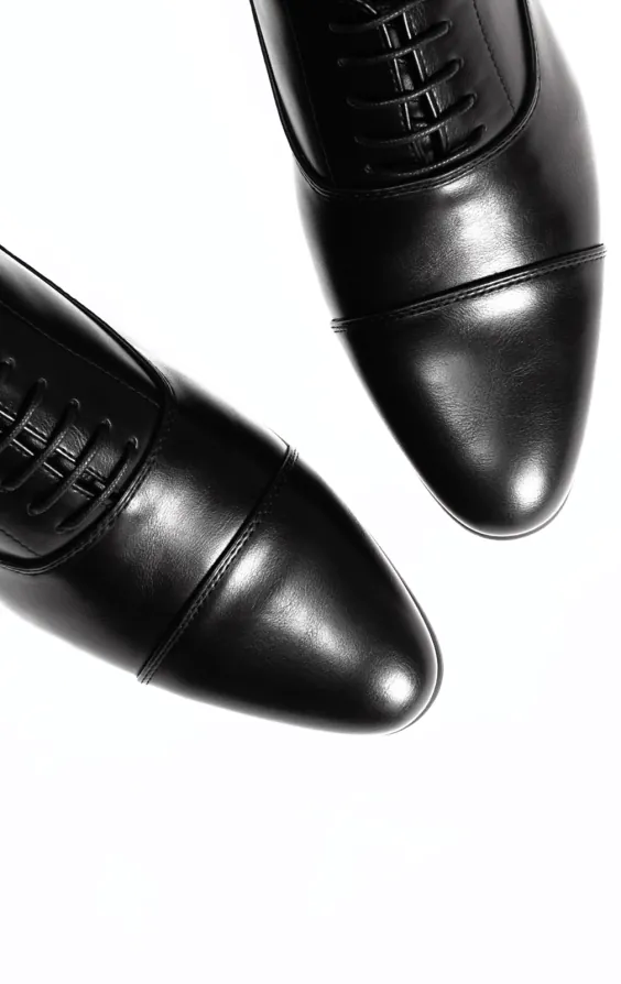 Dobell Black Plain Oxford Toecap Shoes - photo 1 Dobell Black Plain Oxford Toecap Shoes - photo 1
