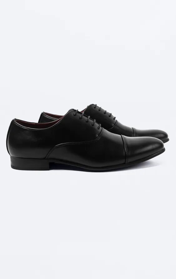 Dobell Black Plain Oxford Toecap Shoes Dobell Black Plain Oxford Toecap Shoes