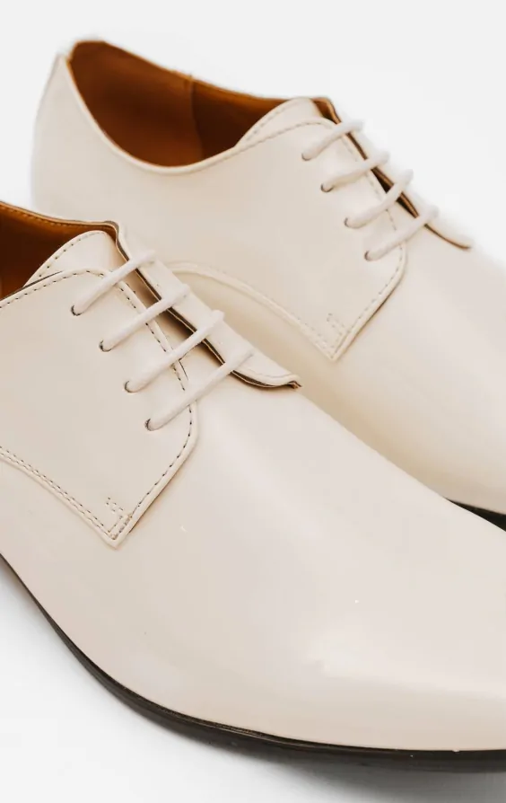 Dobell White Patent Contemporary Dress Shoes