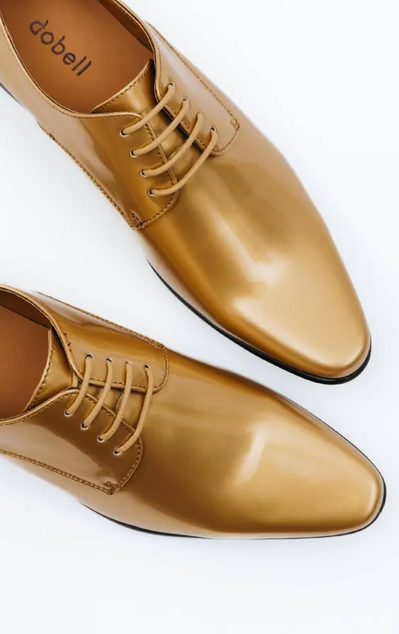 Dobell Gold Patent Contemporary Dress Shoes Dobell