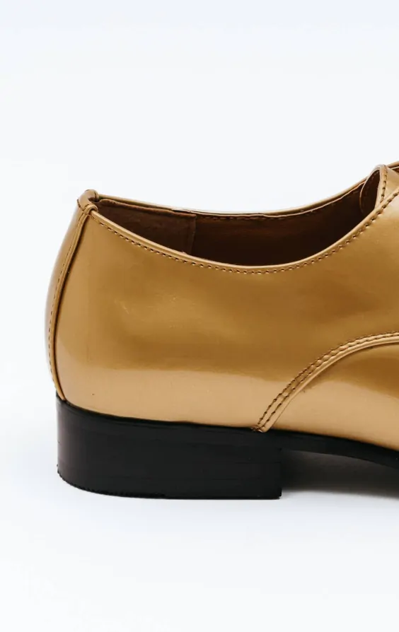 Gold patent leather shoes deals