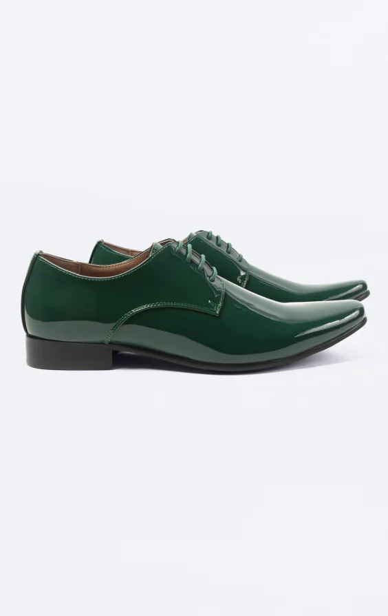 Racing Green Patent Contemporary Dress Shoes