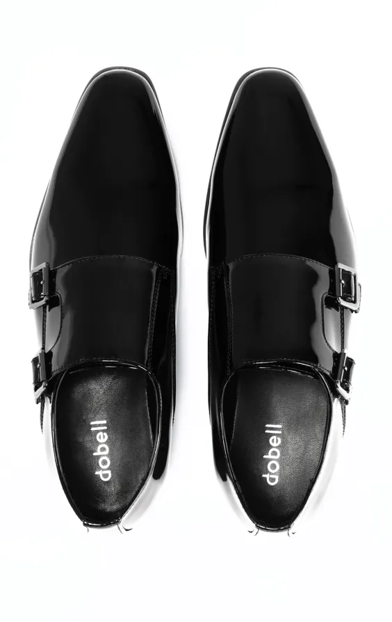 Dobell Black Patent Double Monk Dress Shoes - photo 2