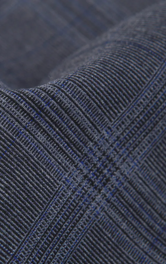 Grey and Blue Check with Navy Trim Suit Jacket - photo 5