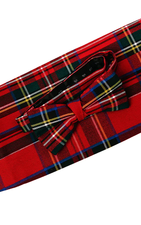 Dobell Red Tartan Cummerbund & Pre-Tied Bow Tie Set - photo 1 Dobell Red Tartan Cummerbund & Pre-Tied Bow Tie Set - photo 1