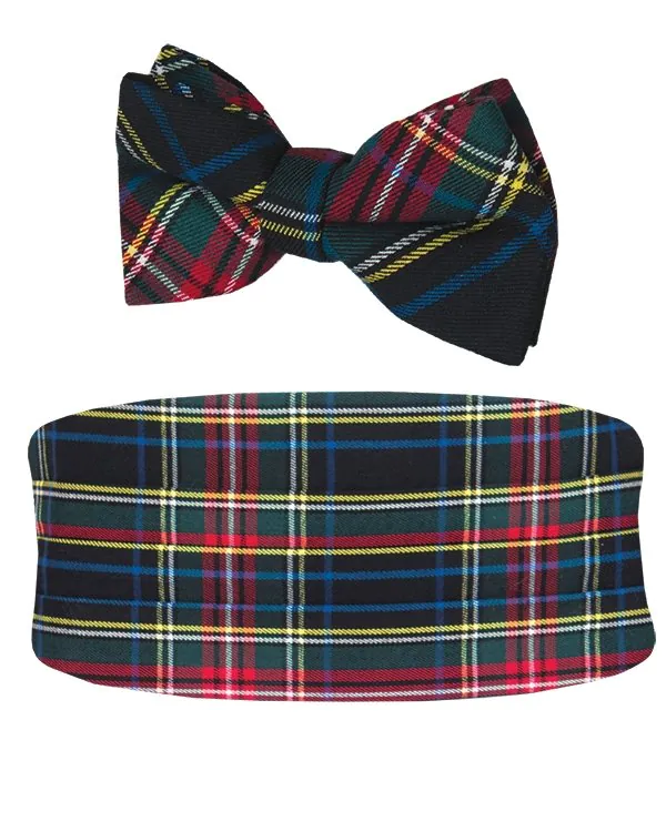 Dobell Green Tartan Cummerbund & Pre-Tied Bow Tie Set Dobell Green Tartan Cummerbund & Pre-Tied Bow Tie Set
