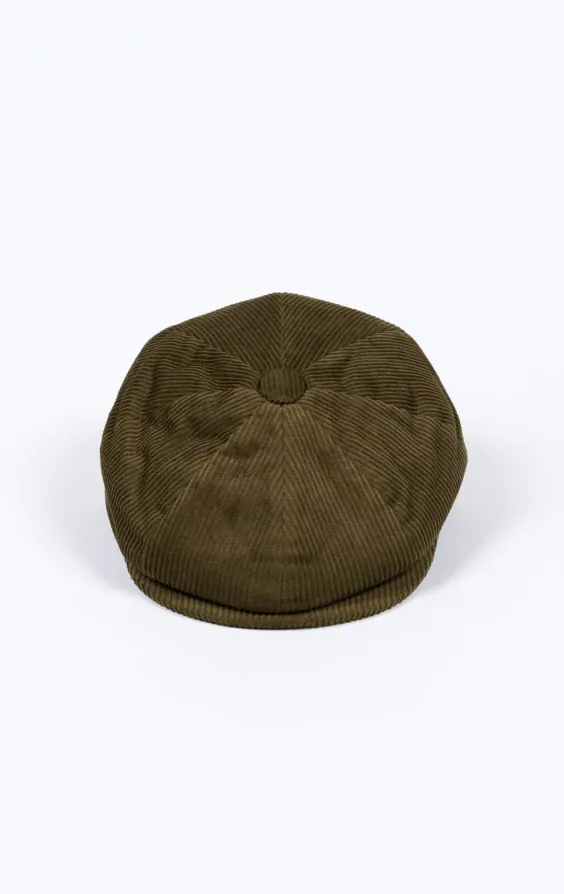 Olive Green Corduroy Newsboy Cap - photo 1