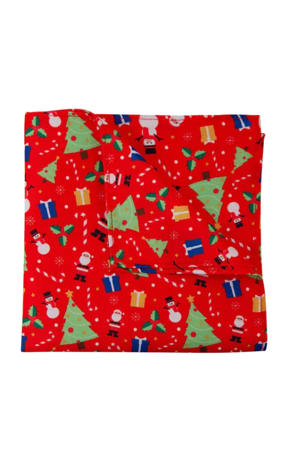 Festive Fun Red Christmas Handkerchief Festive Fun Red Christmas Handkerchief
