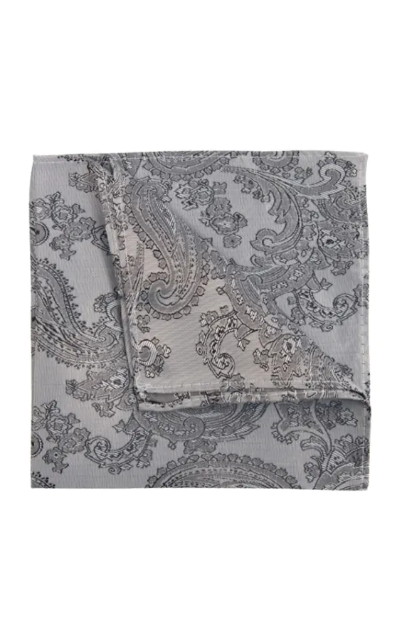 Grey Paisley Handkerchief