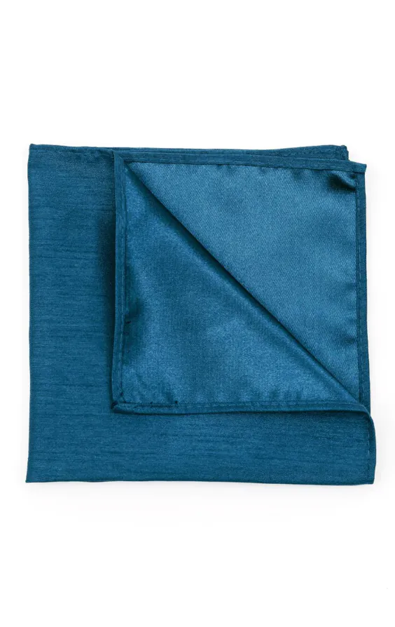 Moroccan Blue Dupion Handkerchief Moroccan Blue Dupion Handkerchief