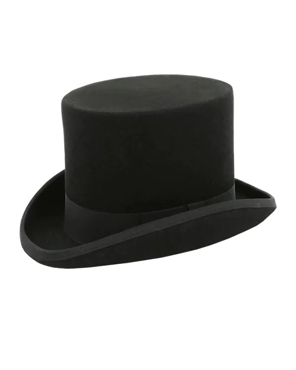 Dobell Black 100% Wool Classic Top Hat