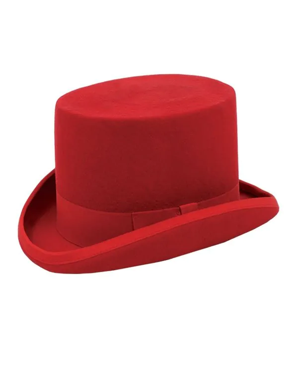 Dobell Red 100% Wool Classic Top Hat Dobell Red 100% Wool Classic Top Hat