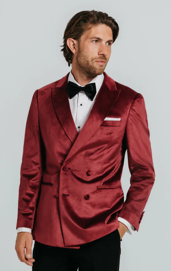 Double Breasted Burgundy Velvet Jacket Double Breasted Burgundy Velvet Jacket
