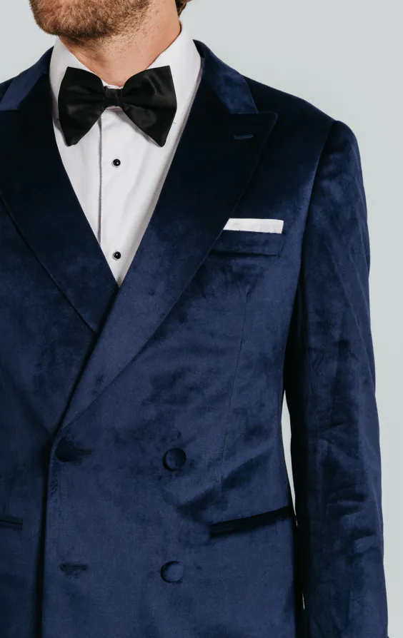 Double Breasted Navy Velvet Jacket - photo 4 Double Breasted Navy Velvet Jacket - photo 4