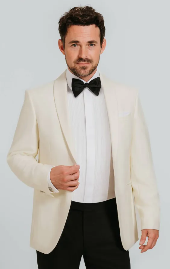 White Shawl Lapel Tuxedo Jacket White Shawl Lapel Tuxedo Jacket