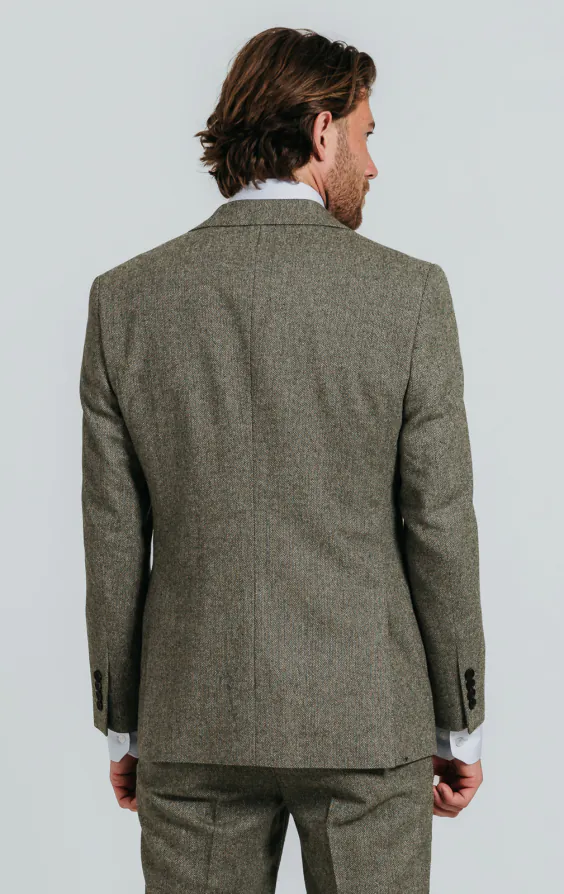Sage Green Herringbone Tweed Blazer - photo 1 Sage Green Herringbone Tweed Blazer - photo 1