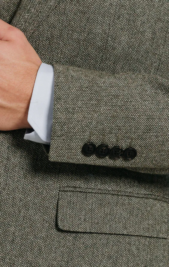 Sage Green Herringbone Tweed Blazer - photo 2 Sage Green Herringbone Tweed Blazer - photo 2