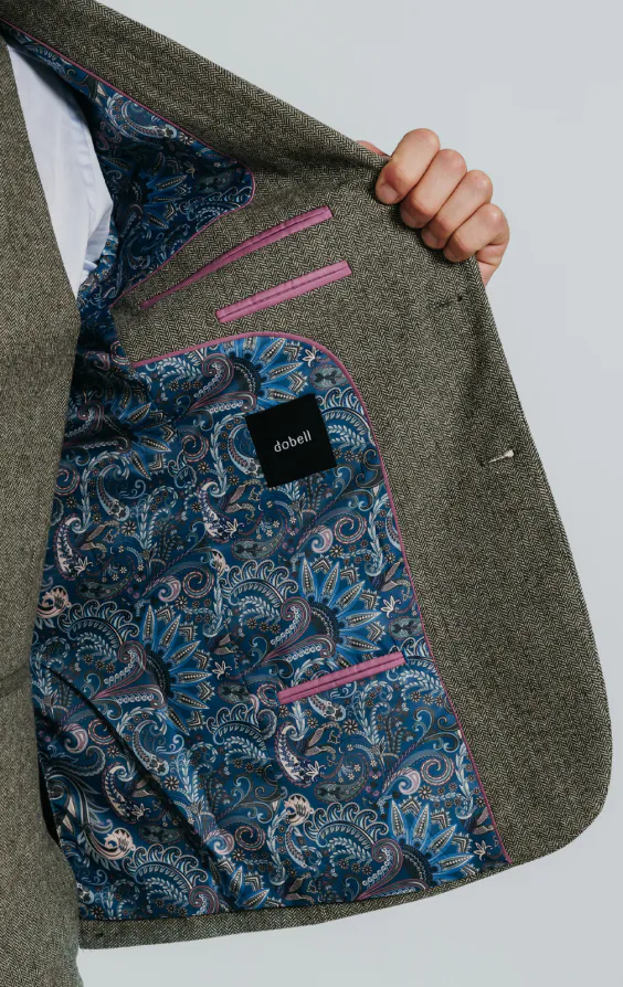 Sage Green Herringbone Tweed 3 Piece Suit - photo 5 Sage Green Herringbone Tweed 3 Piece Suit - photo 5