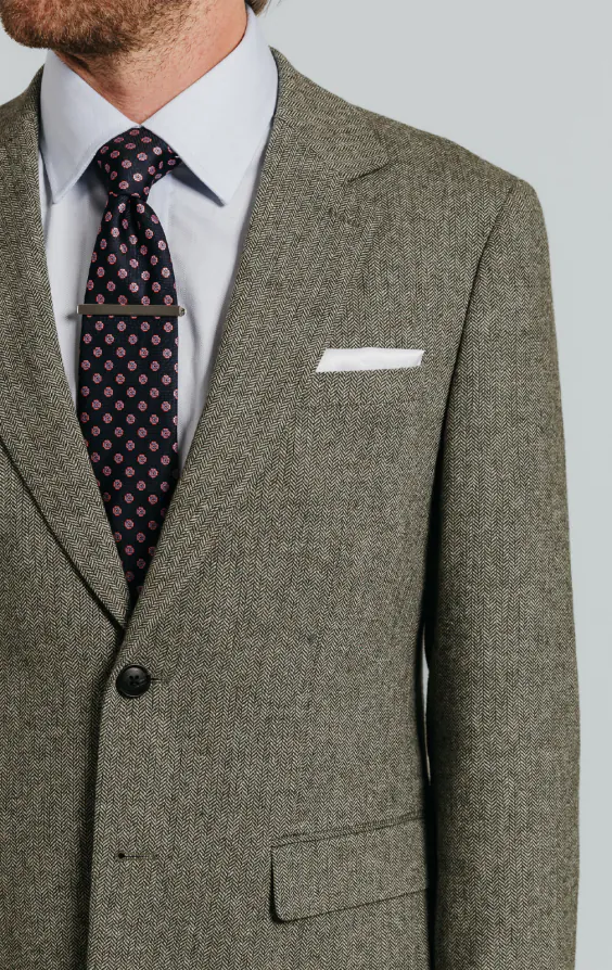 Sage Green Herringbone Tweed Blazer - photo 3 Sage Green Herringbone Tweed Blazer - photo 3