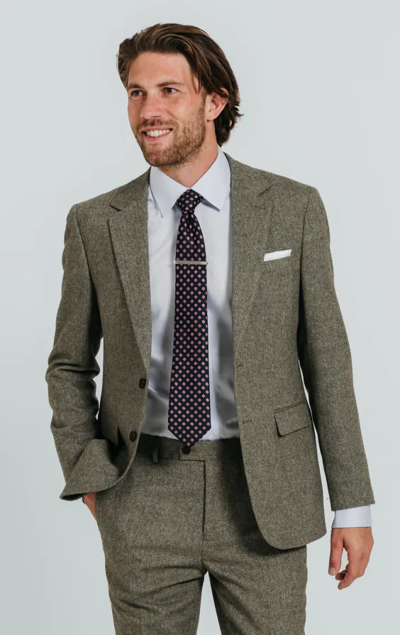 Sage Green Herringbone Tweed Blazer Sage Green Herringbone Tweed Blazer