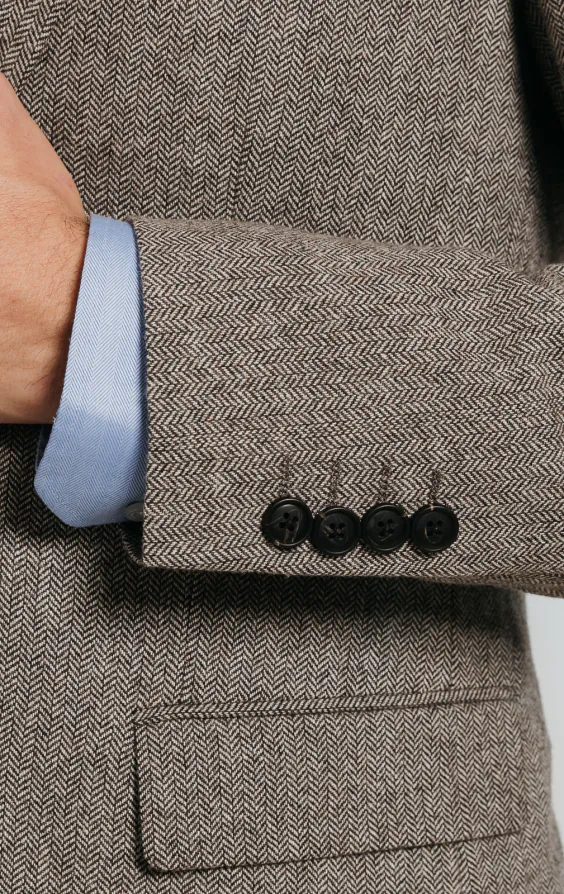 Brown Herringbone Tweed Suit - photo 3 Brown Herringbone Tweed Suit - photo 3