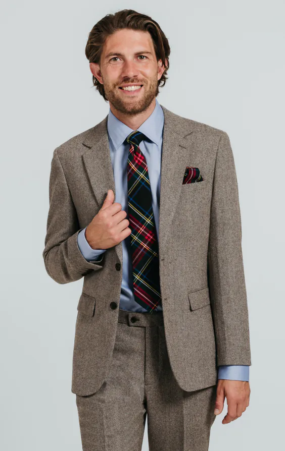 Brown Herringbone Tweed Suit Jacket Brown Herringbone Tweed Suit Jacket