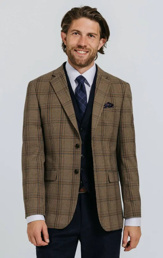 Check Shell Jacket Brown Bold Check Jacket | Dobell