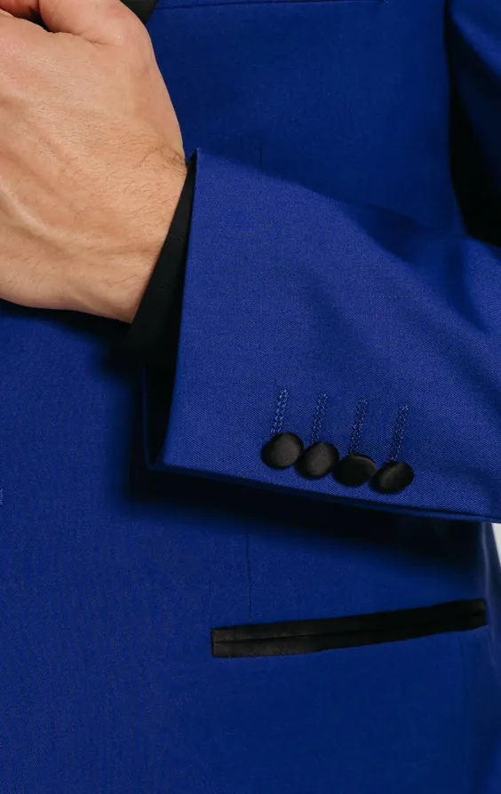 Bright Blue Dinner Jacket with Peak Lapel - photo 2