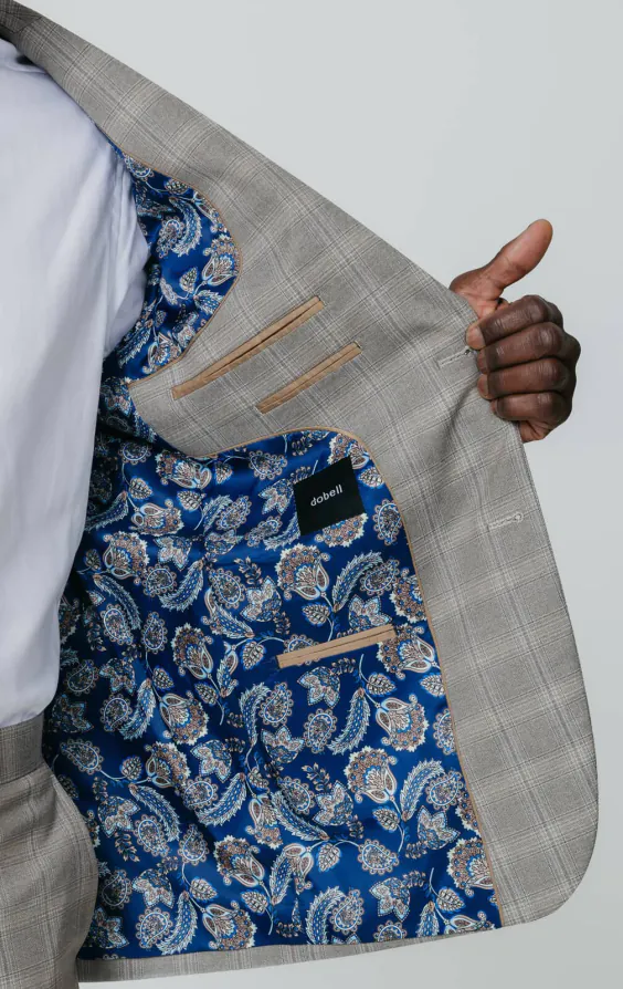 Taupe Check Suit with Peak Lapel - photo 4 Taupe Check Suit with Peak Lapel - photo 4