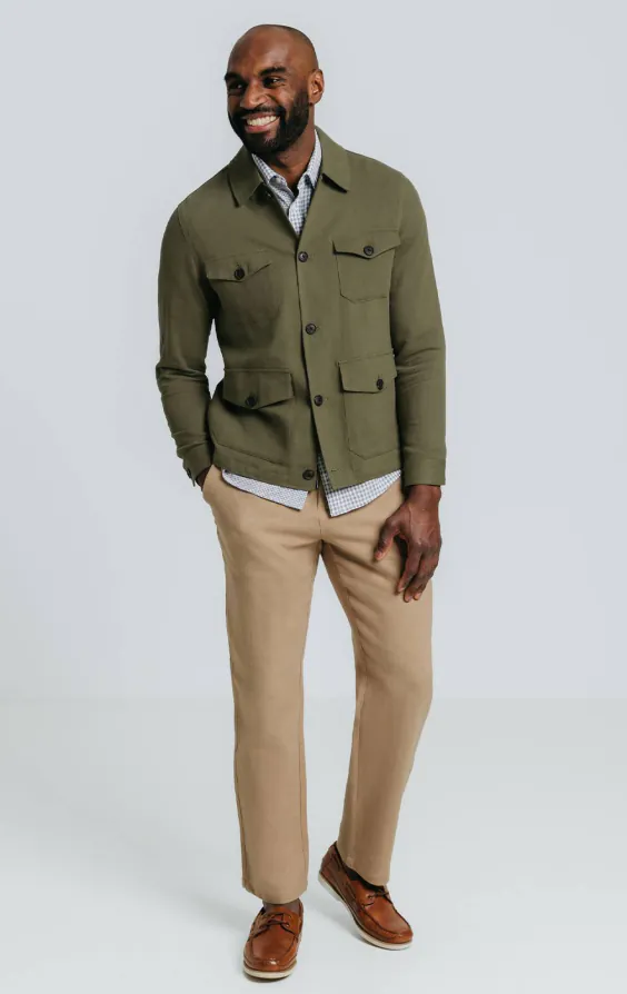 Green Linen Twill Safari Jacket - photo 3