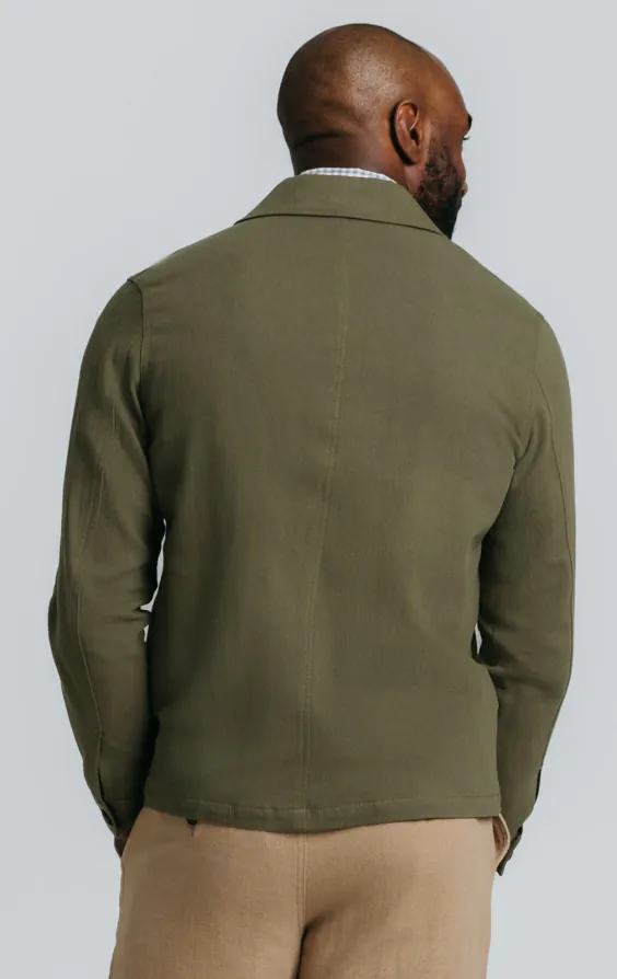 Green Linen Twill Safari Jacket - photo 7