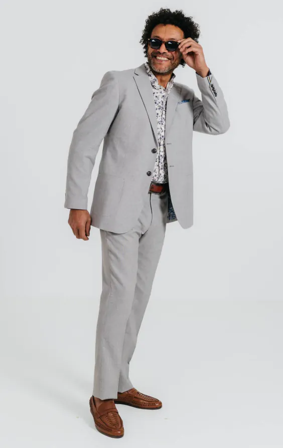Light Grey Linen Suit Jacket - photo 1 Light Grey Linen Suit Jacket - photo 1
