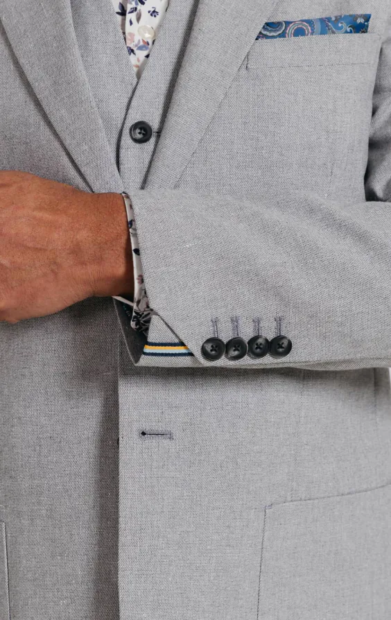 Light Grey Linen Suit Jacket - photo 2 Light Grey Linen Suit Jacket - photo 2