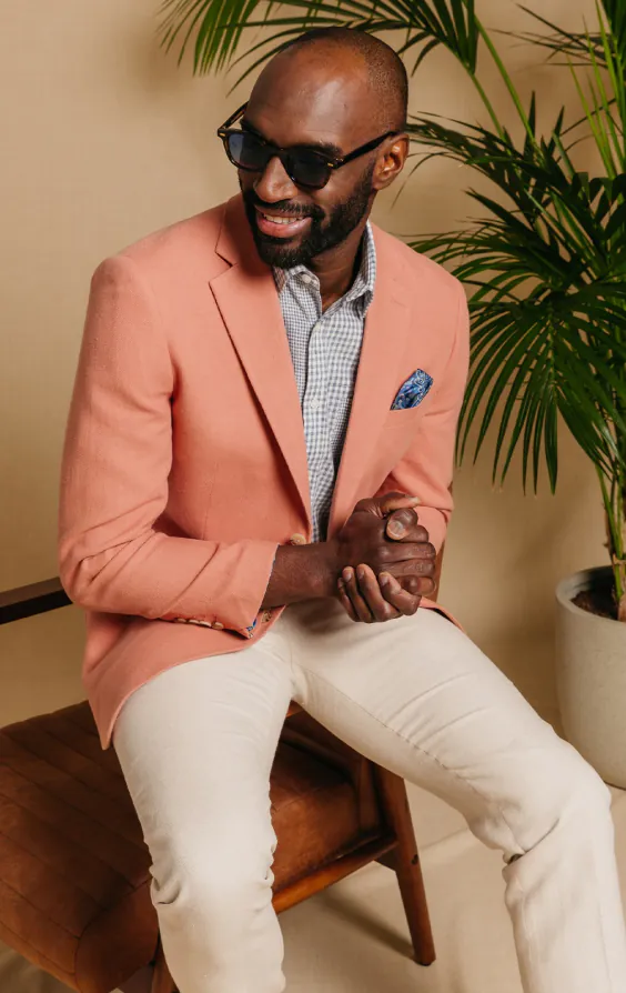 Coral Linen Twill Jacket - photo 1 Coral Linen Twill Jacket - photo 1