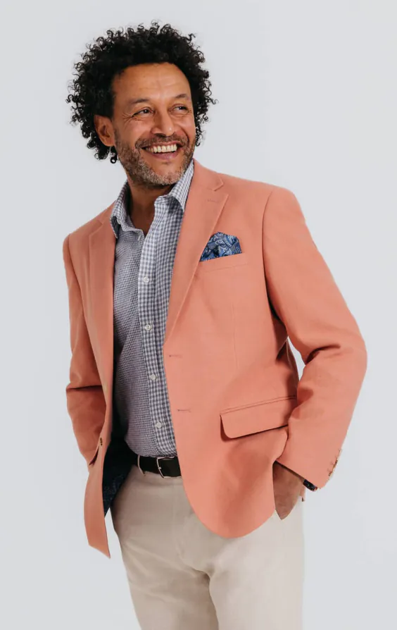 Coral Linen Twill Jacket Coral Linen Twill Jacket