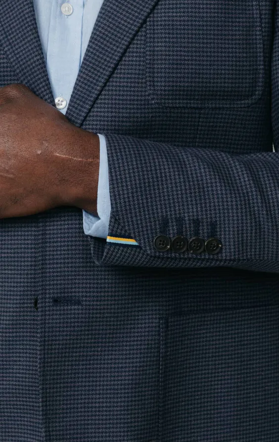 Navy Puppytooth Check Jacket - photo 2