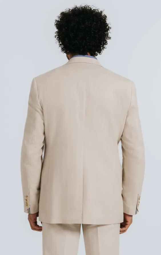 Oatmeal Linen Herringbone Suit Jacket - photo 1 Oatmeal Linen Herringbone Suit Jacket - photo 1
