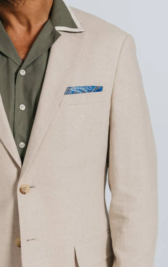 Oatmeal Linen Herringbone Suit Jacket - photo 3 Oatmeal Linen Herringbone Suit Jacket - photo 3