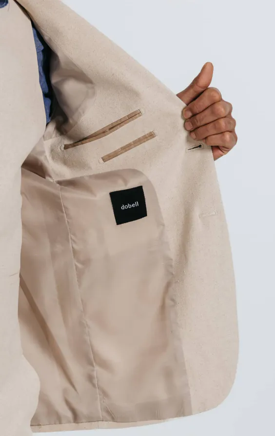 Oatmeal Linen Herringbone 3 Piece Suit - photo 5