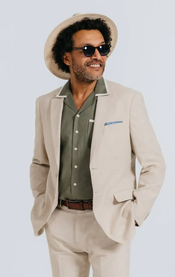 Oatmeal Linen Herringbone Suit Jacket Oatmeal Linen Herringbone Suit Jacket