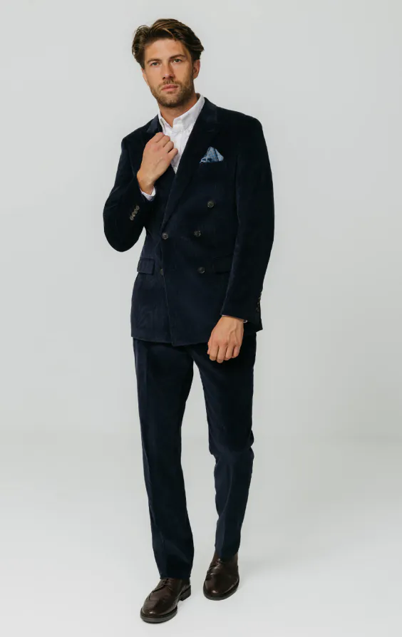 Double Breasted Navy Corduroy Jacket - photo 1