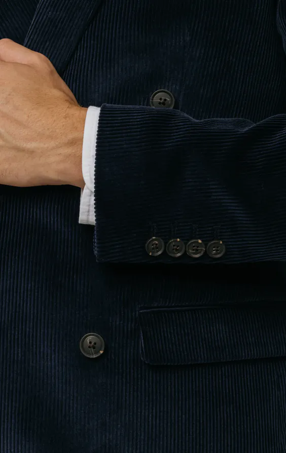 Double Breasted Navy Corduroy Jacket - photo 2