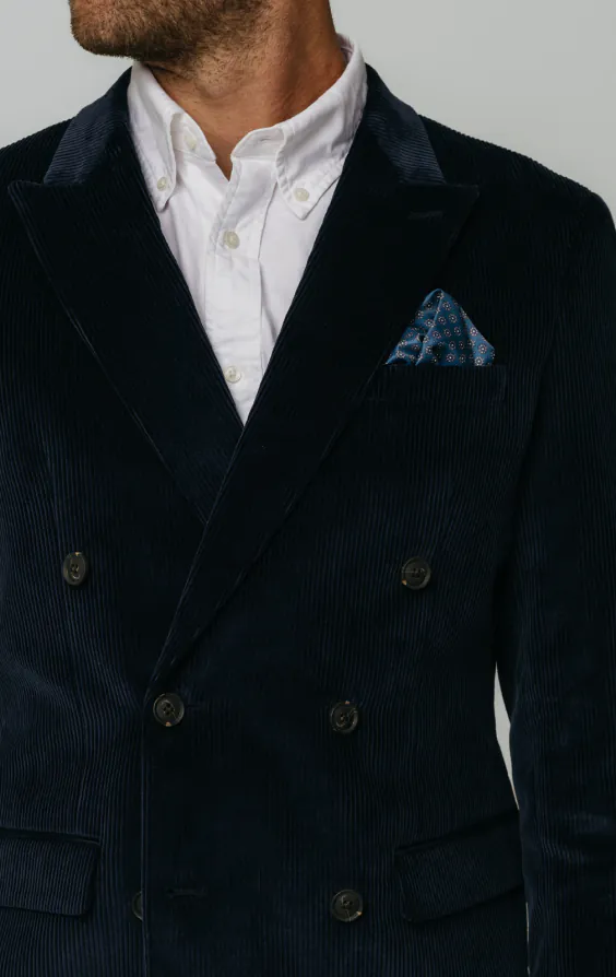 Double Breasted Navy Corduroy Jacket - photo 3
