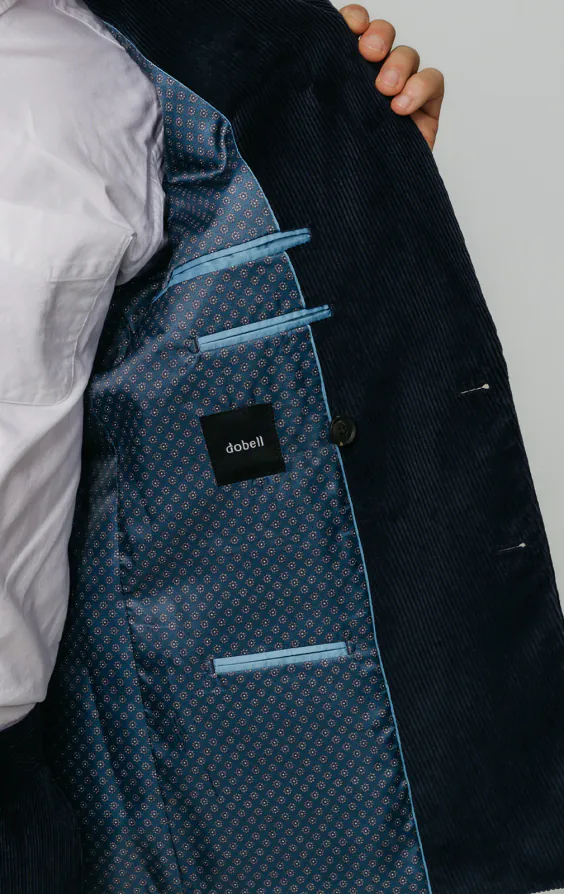 Double Breasted Navy Corduroy Jacket - photo 4