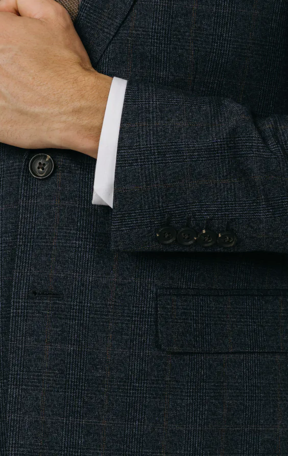 Navy with Rust Check Suit - photo 1 Navy with Rust Check Suit - photo 1