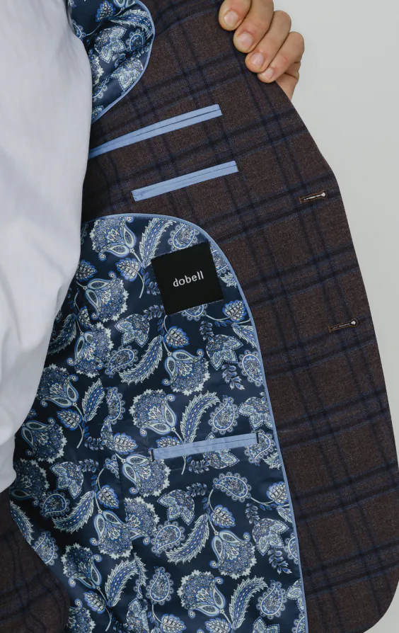Burgundy with Blue Windowpane Check Suit - photo 4 Burgundy with Blue Windowpane Check Suit - photo 4